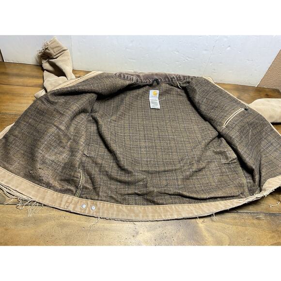 Vintage Y2K Carhartt J97 CML Detroit Canvas Work Jacket XL Distressed - Picture 11 of 16